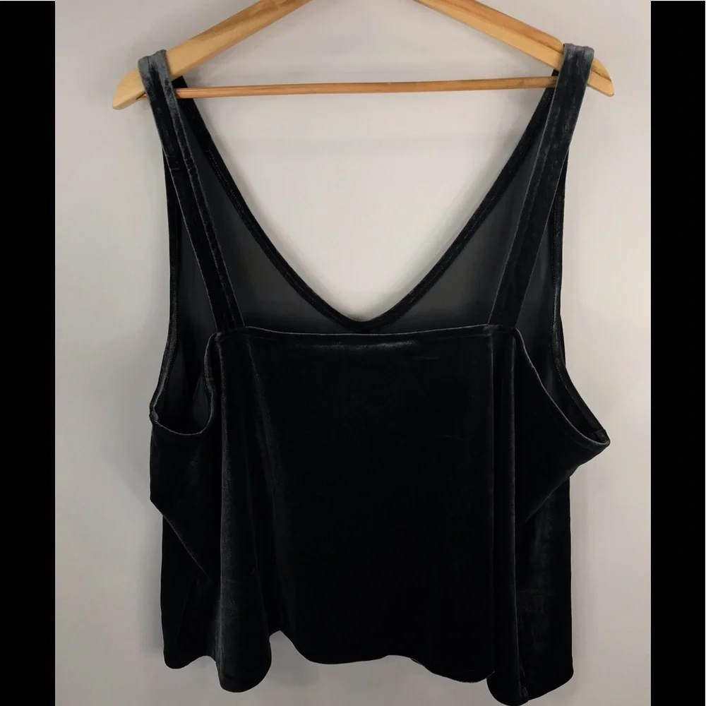 New Madewell 2X V-Neck Velvet Tank Top - Picture 3 of 3